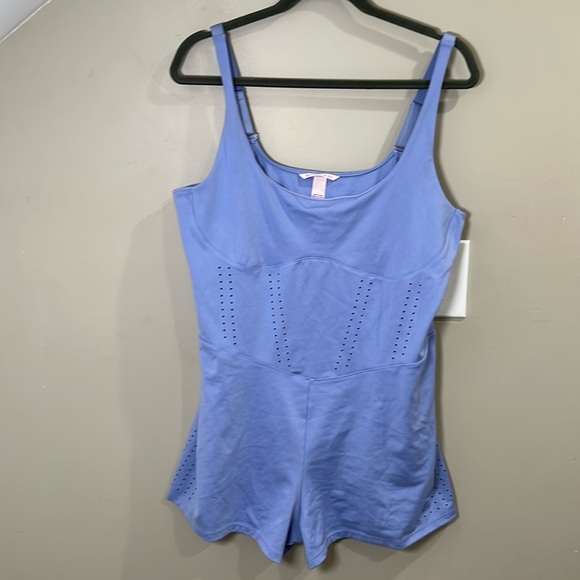 EUC Victoria's Secret VS Essential Perforated Short Onesie XXL Blue Energy - Picture 2 of 4